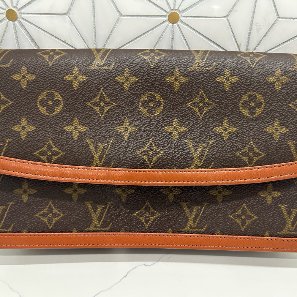 Louis Vuitton Monogram Brown and Orange Clutch